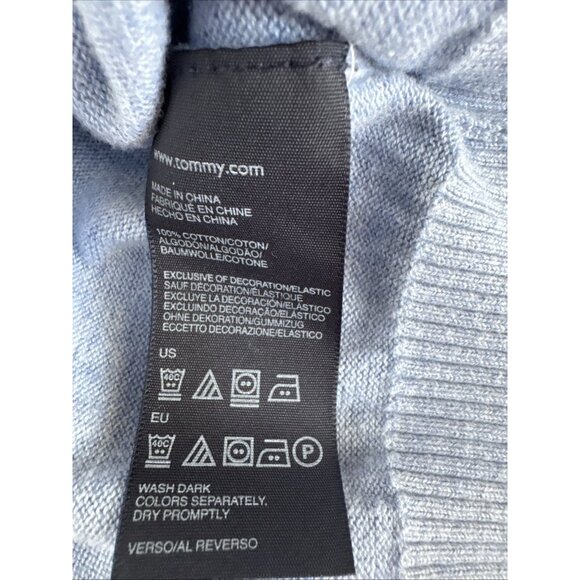 Tommy Hilfiger Mens Light Blue Sleeveless V-Neck Sweater Vest L Cotton Blend - Picture 3 of 11
